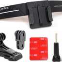 Action Pro 3M Slim Flexible Helmet Chin Mount Strap Compatible with GoPro Hero 13 12 11 10 9 8 7 6 5 4, SJCAM, DJI Osmo 5 4, Insta 360 x4 x3, SJCAM, Xiaomi, Yi Action Cameras (Black)