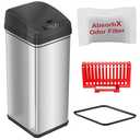 iTouchless 13 Gallon Sensor Trash Can 2.0 – Stainless Steel Automatic Garbage Bin with Soft-Close Lid, AbsorbX Odor Filter, Battery or AC Power – Touchless Kitchen, Home, Office, or Bathroom Use