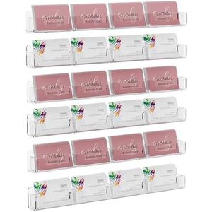 PecMuikee Business Card Holder Wall Mount，6 Pack Gift Card Holder for Wall ，Horizontal Multiple Business Card Holder Organizer for Office (24 Pockets)