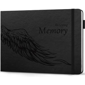 Legend Planner Funeral Guest Book for Memorial Service  Hard Cover Celebration of Life Guest Book  Memorial Book for Funeral Signing  600 Guest Entries, Hardcover, 10" x 7" (Black)