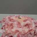 ADOR Women's Floral Summer Empire Waist V Neck Casual Long Flowy Chiffon Maxi Dress Ruffle Tiered Short Sleeve A-line Dreses Pink Large