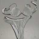Women Underwire Triangle Bikini Spaghetti Strap Push Up Swimsuit Cheeky Two Piece Bathing Suit, Size S.