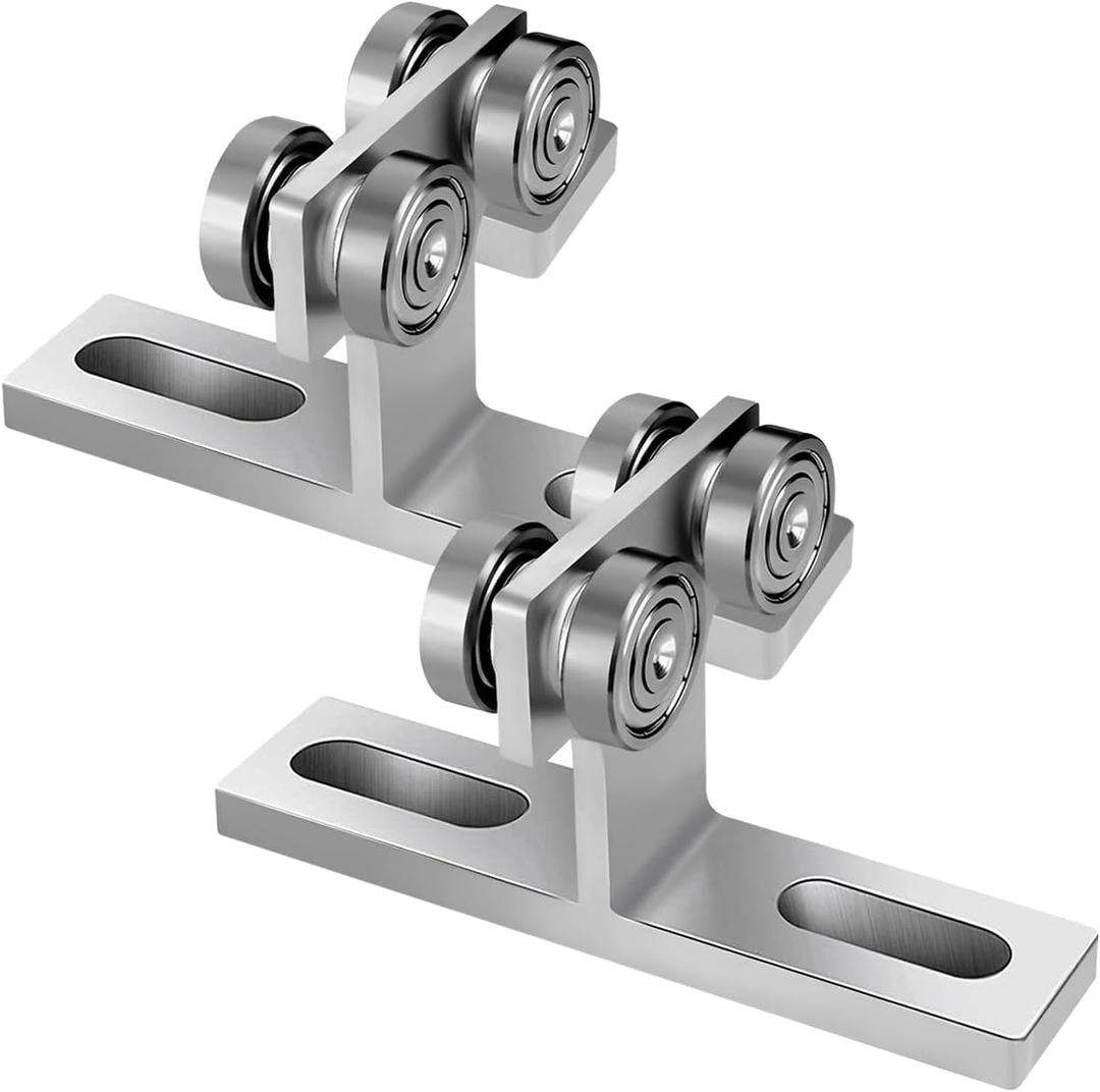 Electric 4 Wheel Trolley Assembly For Taller Strut Channel For 1-5/8" Wide All Unistrut 1-5/8" 4 Wheel T Trolley Assembly Roller Stable Trolley Silent For Stable High-Load Load 1000 Pound (2 Pack)