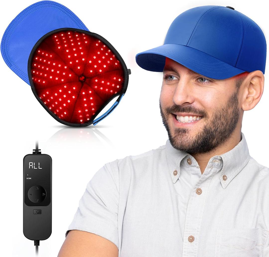 Red Light Hair Growth Cap, Red Light Therapy for Head, Red Infrared Light Therapy 660nm & 850nm & 940nm wavelength with Timer & Controller
