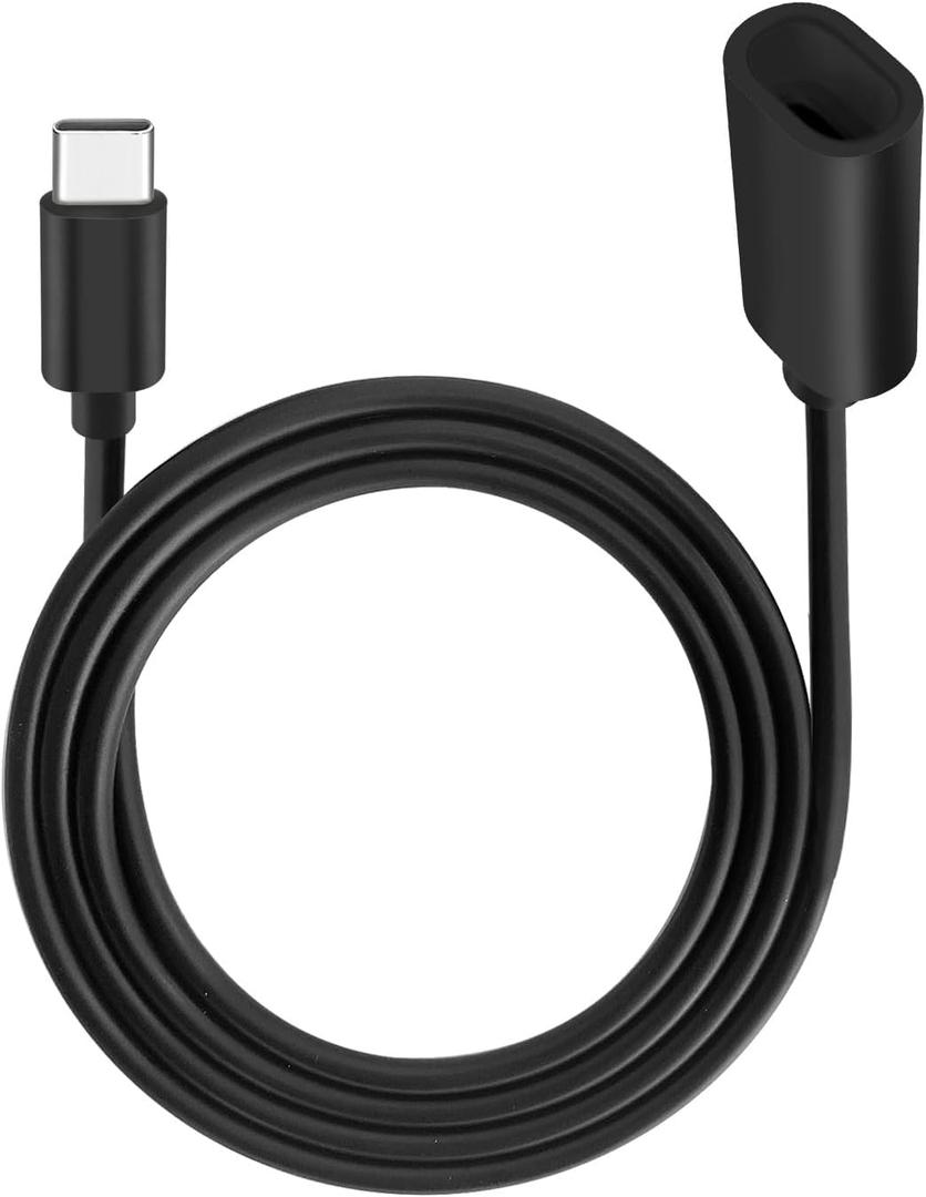 Long Type C Extension Cable, USB C Male to Female Extender Cord Compatible with Ring Pan-Tilt Indoor Cam (2024 Release) Mag-Safe Charger iPhone16 /15 (Black, 20FT)