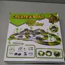 Dinosaur Toys,Create A Dinosaur World Road Race,Flexible Track Playset and 2 pcs Cool Dinosaur car for 3 4 5 6 Year & Up Old boy Girls Best Gift