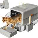 Erinaik Stainless Steel Cat Litter Box with Lid, XL Extra Large Litter Box, High Sided & Enclosed & Hooded Metal, Never Absorbs Odors, Anti-Leakage, Easy Cleaning (Light Grey)