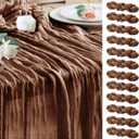 Wokceer Cheesecloth Table Runner 12Pack 10FT Brown Boho Gauze Cheese Cloth Table Runner for Party Long Rustic Sheer Table Runners for Baby Bridal Shower Wedding Easter Table Decor