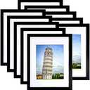 SESEAT 11x14 Picture Frame Set of 6, Display Pictures 8x10 With mat or 11x14 Prints Without Mat, Wall Mounting,Black