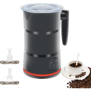 4 in 1 Electric Milk Frother, Steamer with Warming function, Automatic Hot and Cold Milk Frother, Coffee Frother, Latte, Hot Chocolate, Macchiato, Cappuccino (Black)