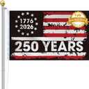 American 250th Anniversary Flag, Double Sided 3 ply 3 * 5 ft, American Flags for Outside, Heavy Duty, 4th of July Decorations, USA 1776-2026 250th Birthday Premium Flag with Grommets (Style 1)