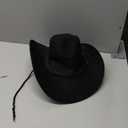Men's Outback Faux Felt Wide Brim Western Cowboy Hat (Black)