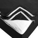 Zipper Fitted Sheet - Includes 1 Fitted Sheet Base & 2 Zip-On Sheets - Upto 16 in. Deep Pockets Twin Size Zipper Fitted Sheet - Easy to Change, Sateen Cotton 600 TC Fitted Sheet - Black