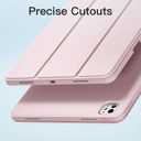 Akkerds Compatible with iPad Pro 13 Inch Case (M5/M4) 2025/2024, for iPad 13 Pro Case with Pencil Holder, Slim Trifold Stand Protective Cover with Soft TPU Back, Auto Wake/Sleep (Pink)