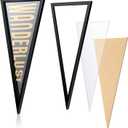 Pennant Frame Wood Flag Frame for 12 x 30 Inch Pennants Display Holder 1 Inch Team Flag Case, Black(1 Pcs)