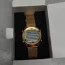 TIMEURE Women's Step Counter Pedometer Watch with Stainless Steel Bracelet, Stylish Design, No App, No Charging Needed for Step, Calorie, Distance Tracking, Alarm, Countdown Timer, TU-2401 (Rose Gold)