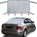 2win2buy Car Rear Windshield Snow Ice Cover, Windproof Rear Windscreen Snow Cover with 2 Elastic Hooks, 4 Magnets, All-Weather Waterproof Winter Ice Frost Snow Protector for Most Sedans Cars