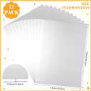 Jingmore 12 Pcs Half Sheet Rectangle Cake Drum Board Greaseproof Rectangle Cake Boards 1/4 Inch Thick Foil Corrugated Plate Drum Base for Desserts Display(14 x 19 Inch,White)