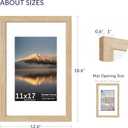 11x17 Poster Frame, Natural Oak Wood Frame with 8x12 Mat, 3 Pack