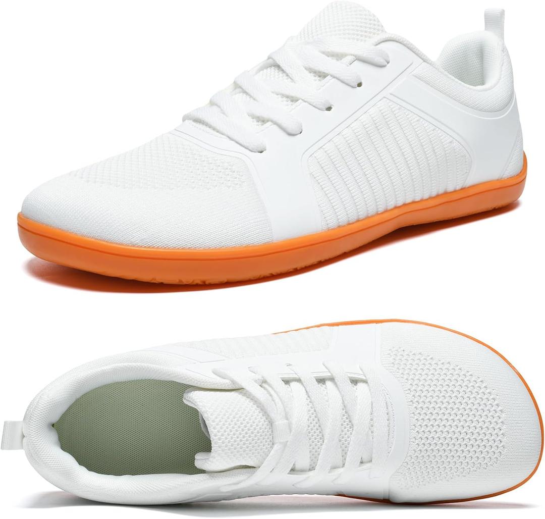 Barefoot Shoes for Women Wide Toe Box Zero Drop Minimalist Trail Running (7.5 Wide, White)