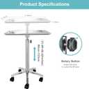 Premium Metal Extra Large Salon Tray Medical Tray Mayo Stand with Wheels