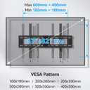 MOUNTUP TV Wall Mount Tilting TV Mount Bracket for Most 37-82 Inch Flat Screen/Curved Low Profile Wall Mount Saving Space Max VESA 600x400mm Hold up to 132 lbs Fit 16" 18" 24" Stud MU0008