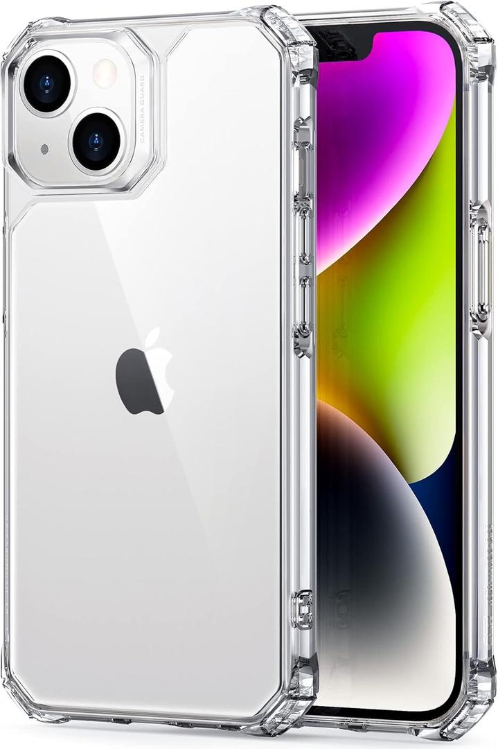 ESR for iPhone 14/iPhone 13 Case, Military-Grade Protection with Shock-Absorbing Corners, Scratch-Resistant and Anti-Yellowing Acrylic Back, Slim Protective Phone Case, Air-Armor Series, Clear | Shockproof, Air-Guard Corners, Shock-Absorbing, Yellowing-Resistant, Acrylic Back
