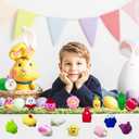 Pinkiwine 24 PCS Easter Mochi Squishy Toys Stress Relief Squishies for Kids Boys Girls Toddlers Easter Basket Stuffers Fillers Gifts Party Favors