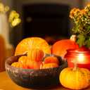2 Pcs Thanksgiving Scented Candle 5.9'' Fall Autumn Pumpkin Candle Decoration Spice Soy Wax Scented Coconut Bowl Tables Decor for Home Bedroom Bathroom Holiday Farmhouse Party Gift