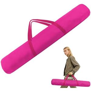 YCQDDA 34-Inch Mahjong Mat Bag, Heavy-Duty Canvas Carrying Bag with Center Dual Handles & Smooth Zipper, Fits Mahjong Mat, Racks & Tiles, All-in-One Travel Storage Bag (Pink)