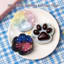 3Pcs Taba Squishy Cat Paw Squeeze Toys, Cute Cat Paw Squishy Toys for Stress Relief, Soft Jelly Kitty Squeeze Fidget Toys, Black Sensory Fidget Decompression Toy for Adults