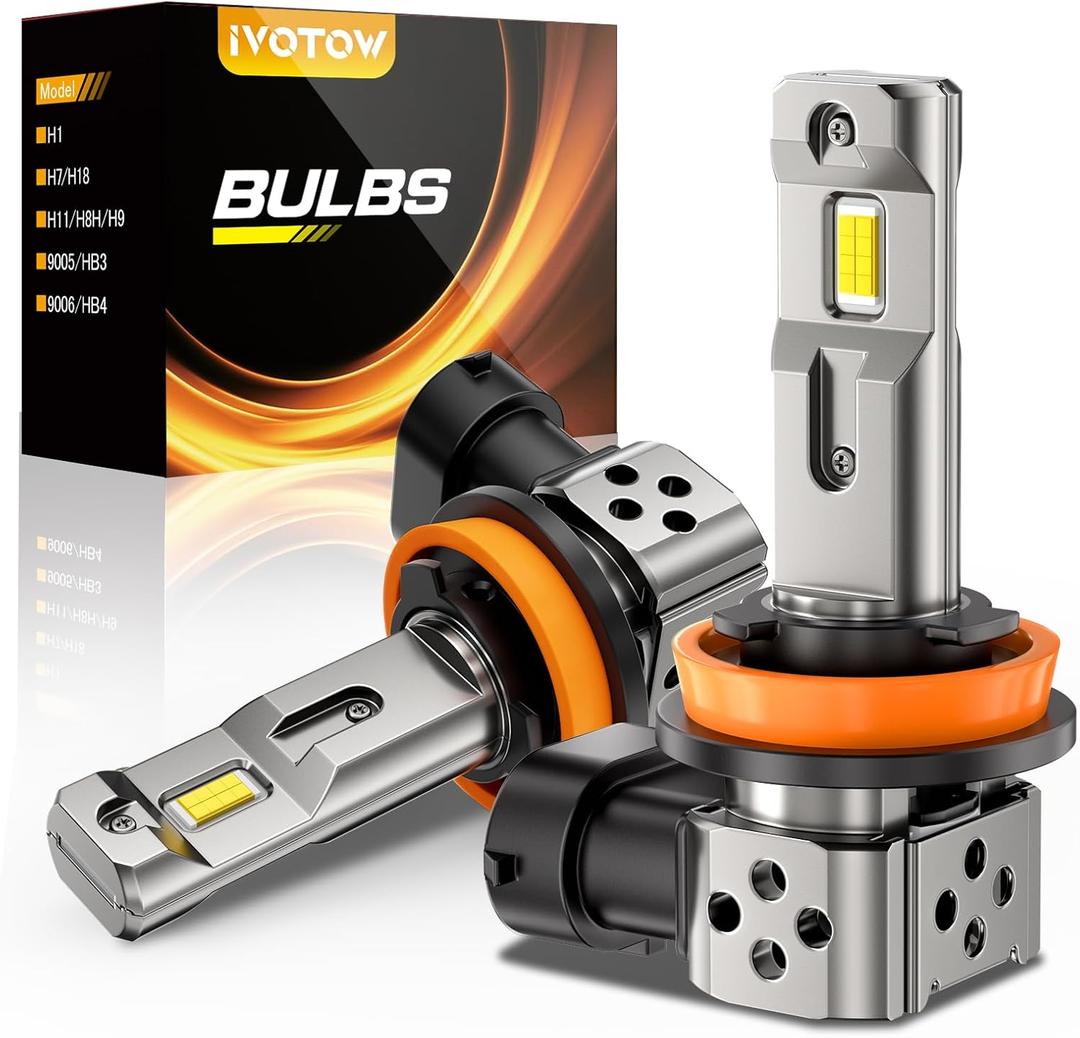 H11/H9 LED Bulbs, 42,000LM 900% Ultra-Brightness, Real 1:1 Mini Size,H11 Fog Light Bulb, 6500K White Illumination for Automotive H11 Driving Lights, Plug and Play, Pack of 2