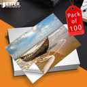 Better Office Products Self-Adhesive Photo Paper, Sticky Photo Paper, Glossy, 8.5 x 11 Inch, 100 Sheets, 135 gsm, Letter Size, 100 Count Pack