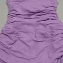 BORIFLORS Women's Sexy Bodycon Corset Mini Dresses Square Neck Ruched Sleeveless Club Party Short Dress S, Purple