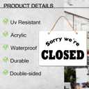 Generic Open Closed Signs for Business,Double Sided Come In We're Open Sign,Sorry We're Closed Sign,Open Closed Store Hanging Sign for Business Restaurant Club Cafe Hotel,-12 x 8 Inch, Black&White