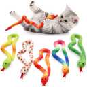CiyvoLyeen 5 Pack Snake Cat Toys Catnip Toys for Indoor Cats Kitten Supplies Interactive Snakes Cat Toy Birthday Gift for Cat Lovers Dental Health Chew Toy