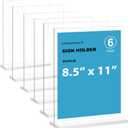 newnewshow Acrylic Sign Holder 8.5x11 Inch 6 Pack Vertical T Shape Double-Sided Desktop Display Holder