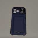 SSLOTSCASE for iPhone 17 Pro Max Case with Stand & Credit Card Holder & Sliding Camera Cover & Camera Stand & Wallet, Rugged Silicone Edge Protective Case Cover for iPhone 17 Pro Max 6.9'' 2025, Blue