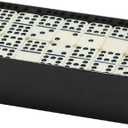 CHH 2312 Double 9 Jumbo Ivory Dominoes in Black Box, 8.25-inch Length