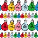 5 x 32.8ft Colorful Light Bulletin Board Border Y2K Light Bulb Die-Cut Border Trim for Motivational Chalkboard Decoration