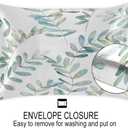 Envelope Closure Satin Pillowcase for Hair and Skin Silk Pillowcase Queen Size Watercolor Tropical Leaf Plant Pattern Pillow Cases Cooling Satin Pillow Covers