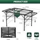 WildFinder Folding Table with 2 Wing Panels, 3x2 FT Camping Table with Mesh Desktop,Height Adjustable Folding Grill Table with Mesh Bag,Portable Outdoor Table for Picnic,Camping,BBQ,Beach(Black)