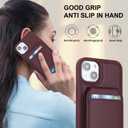 for iPhone 15 Plus Wallet Case magsafe Compatible with Card Holder for Women Men 2 in 1 Detachable Magnetic Shockproof Phone case Stand Leather Credit Card Slots-Wine Red