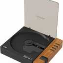 syitren R300 CD Player Portable Bluetooth Desktop Retro CD Players for Home, Without Speakers, Rechargeble Battery Small Compact Vintage CD Player, SPDIF Out, Brown