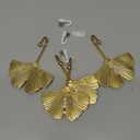 MOROBOR Decorative Leaves Iron Hooks,4pcs Ginkgo Leaf Shape Wall Mounted Hooks Modern Key Holder Wall Mounted Gold Single Prong Hat Hanger Home Office Nursery Room Decoration