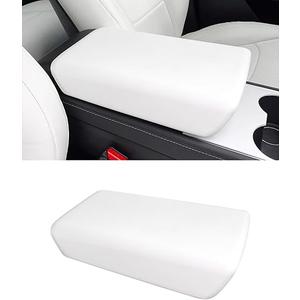 Center Console Cover for Tesla Model Y Juniper Tesla Model 3 Highland 2025 2026, Armrest Cover Pad for Tesla Accessories (White)