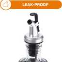 Bruntmor Kitchen Oil Dispenser - Olive Oils Dispenser Spout - Stainless Steel Cooking Oils Container Spout - Glass Oil Decanter, Pourer, Cruet - Kitchen Liquid Dispenser Bottle for Vinegar, Sesame