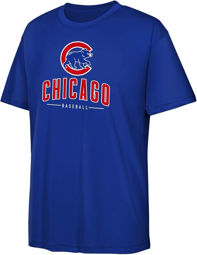 MLB Kids Youth 4-20 Official Team Spirit Premier T-Shirt (10-12, Chicago Cubs - Blue)