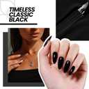 Beetles Black Gel Nail Polish Kit with U V Light, 5 Pcs Gel Polish Kit with Base & Top Coat and Nail File for Beginners Soak Off Black DIY Art Set Manicure Gifts for Women Teen Girls (0 - 1 Color-Black)