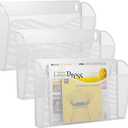 3 Single Pocket Wall File Holder, Mesh Hanging File Folder Paper Organizer, Vertical Wall Mounted Mail Basket, Storage Organization Magazine Rack for Office, Home and School, White